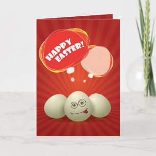 Funny Happy Easter Red Greeting Card