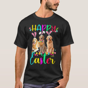 Funny Happy Easter Three Golden Retriever Wearing T-Shirt