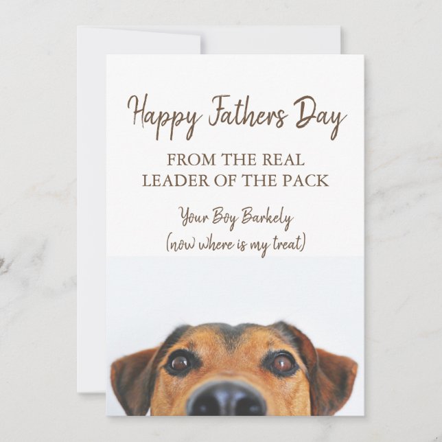 Funny Happy Fathers Day From Dog Photo Holiday Car (Front)