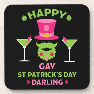 Funny Happy Gay St Patrick's Day   Coaster