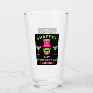 Funny Happy Gay St Patrick's Day Glass