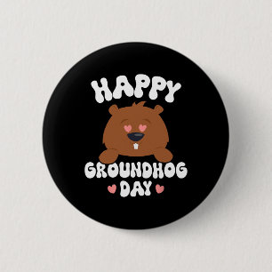 Funny Happy Groundhog Day 2025 3 6 Cm Round Badge