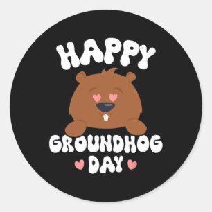 Funny Happy Groundhog Day 2025 3 Classic Round Sticker