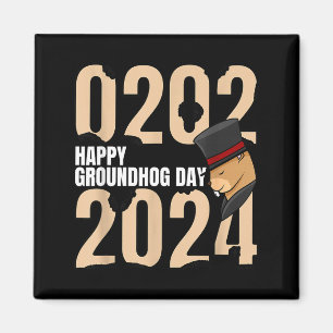 Funny Happy Groundhog Day February 2nd 2024 Holida Magnet