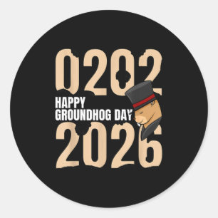 Funny Happy Groundhog Day February 2nd 2026 Holida Classic Round Sticker