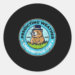 Funny Happy Groundhog Day February 2nd Phils Holid Classic Round Sticker