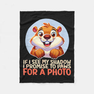 Funny Happy Groundhog Day February 2nd Phils Holid Fleece Blanket