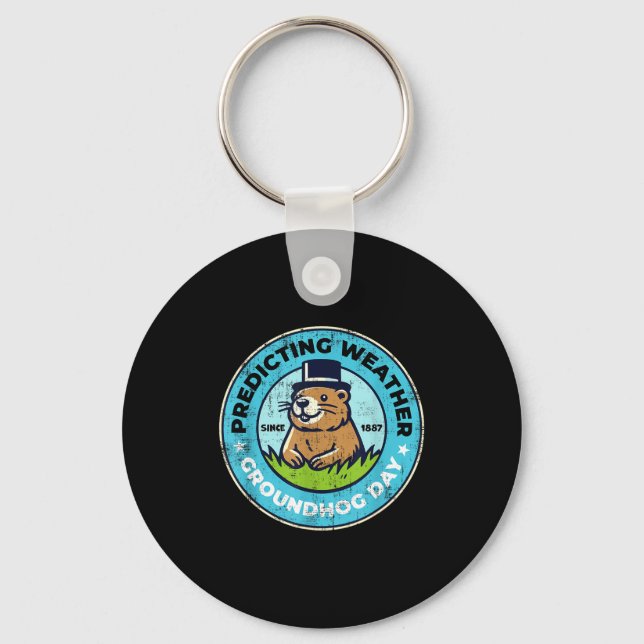 Funny Happy Groundhog Day February 2nd Phils Holid Key Ring (Front)