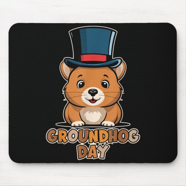 Funny Happy Groundhog Day February 2nd Phils Holid Mouse Pad (Front)
