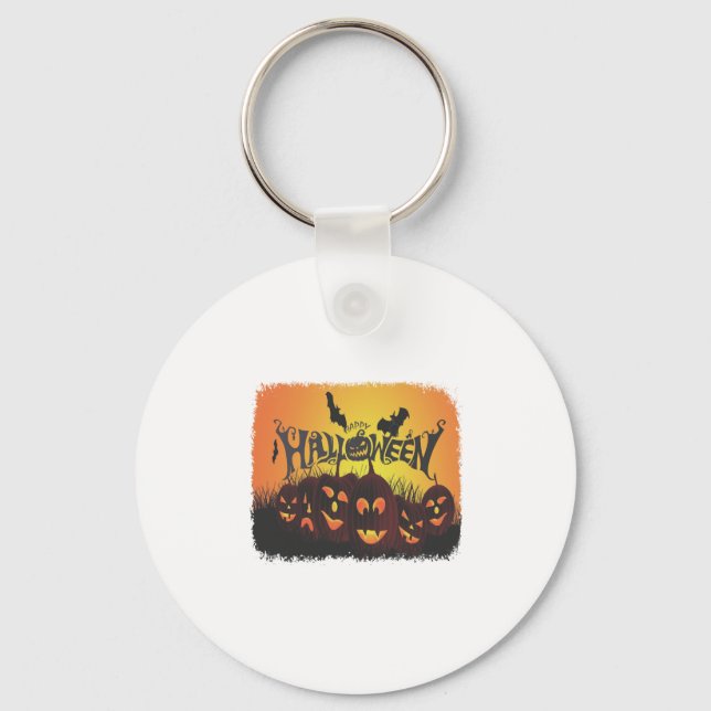 Funny Happy Halloween design Key Ring (Front)