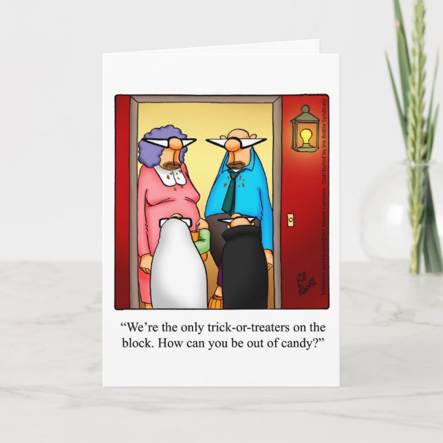 Funny Happy Halloween Greeting Card (Front)