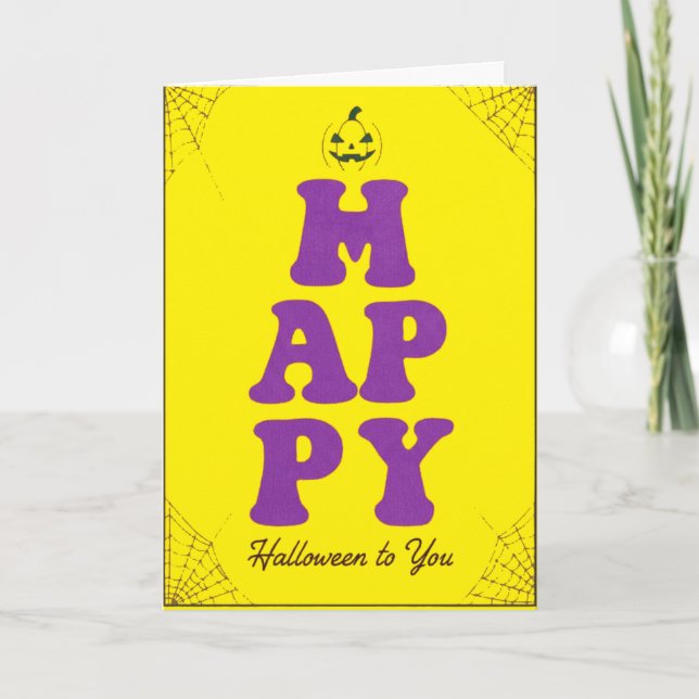 Funny Happy Halloween Greeting Message Card (Front)
