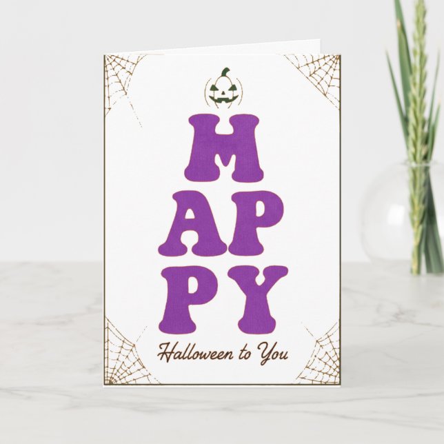 Funny Happy Halloween Greeting Message Card (Front)