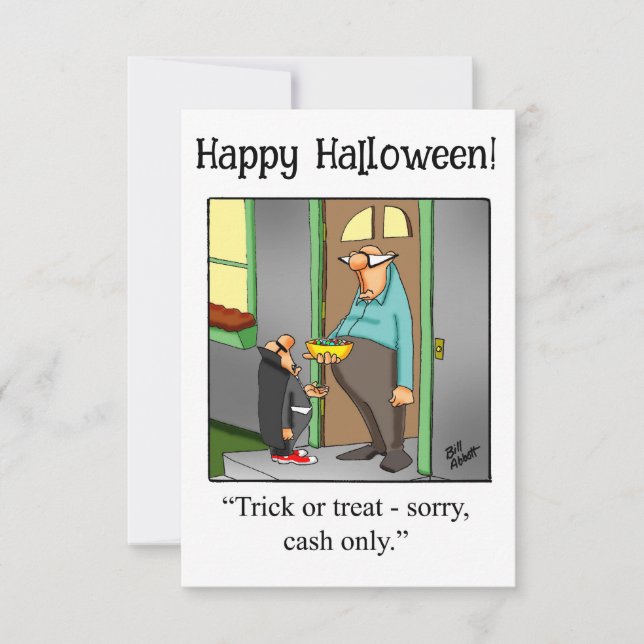 Funny Happy Halloween Humour Greeting Card  (Front)