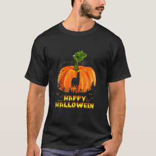 Funny Happy Halloween Pumpkin Llama For Men Women T-Shirt