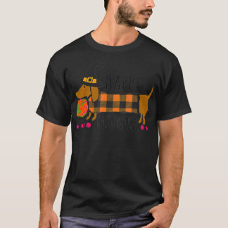 Funny Happy Halloweenie Dachshund Halloween Buffal T-Shirt