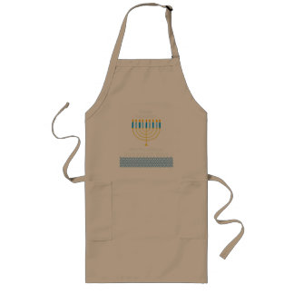 Funny Happy Hanukkah Cute Blue Chanukah Unique Long Apron
