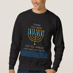 Funny Happy Hanukkah Cute Blue Chanukah Unique Sweatshirt