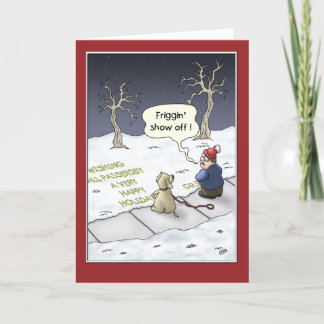 Funny Happy Holidays Card, Steady Flow Holiday Car Card