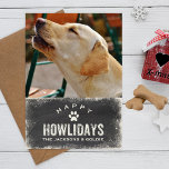 Funny Happy Howlidays Dog Lover Christmas Photo Holiday Card<br><div class="desc">Calling all Dog Lovers!  Send out "Happy Howlidays" greetings to friends and family with your dog's photo on the front and a fun paw print pattern on the back. A festive holiday card with a snowy border and vintage vibe - you're sure to spread holiday (howliday) cheer!</div>