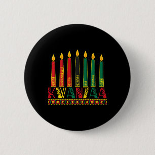 Funny Happy Kwanzaa Kinara Principles Candles Pan 6 Cm Round Badge