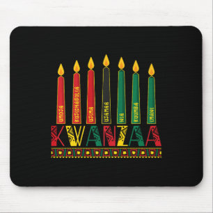 Funny Happy Kwanzaa Kinara Principles Candles Pan Mouse Pad