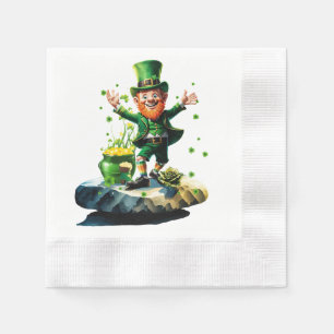 Funny happy  leprechaun  napkin