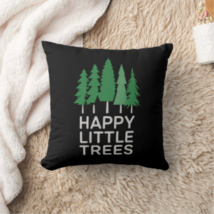 Funny Happy Little Trees Gifts Camping  Cushion