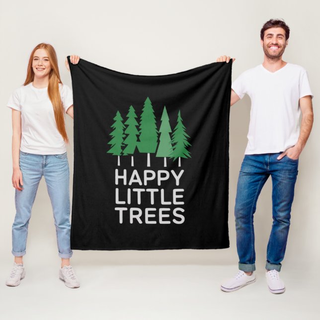 Funny Happy Little Trees Gifts Camping  Fleece Blanket (In Situ)