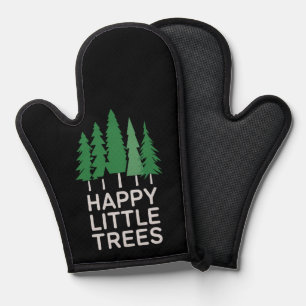 Funny Happy Little Trees Gifts Camping Oven Mitt