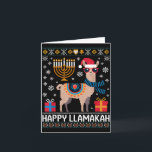 Funny Happy Llamakah Llama With Menorah  Card<br><div class="desc">Funny Happy Llamakah Llama With Menorah</div>