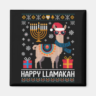 Funny Happy Llamakah Llama With Menorah  Magnet