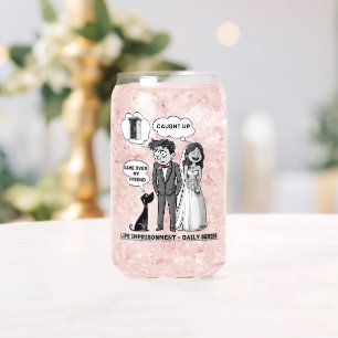 Funny happy marriage can glass