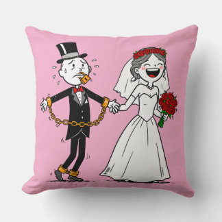 Funny happy marriage cushion