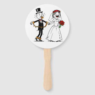 Funny happy marriage hand fan