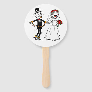 Funny happy marriage hand fan