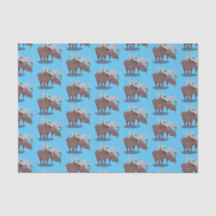 Funny happy moose cartoon illustration tissue paper