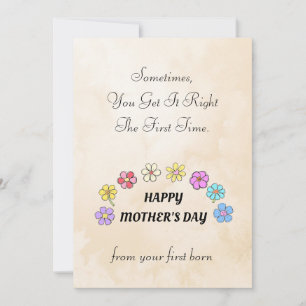 Funny Happy Mothers Day Card From Your First Born 