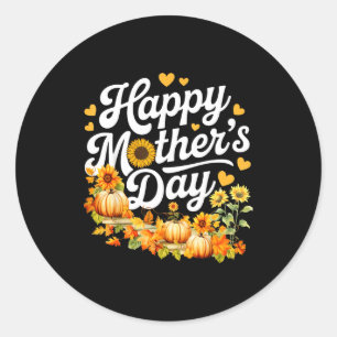 Funny happy mothers day cute floral for women mum classic round sticker