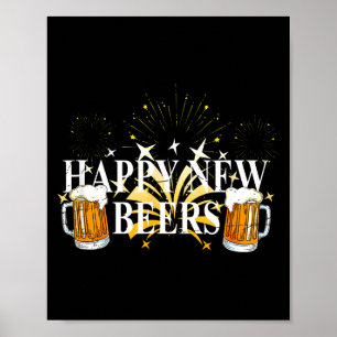 Funny Happy New Beers Drinking 2021 Nye Party Happ Poster