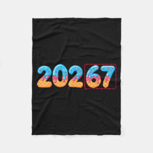 Funny Happy New Year 2026 20267 Ice Cream Drip 67  Fleece Blanket