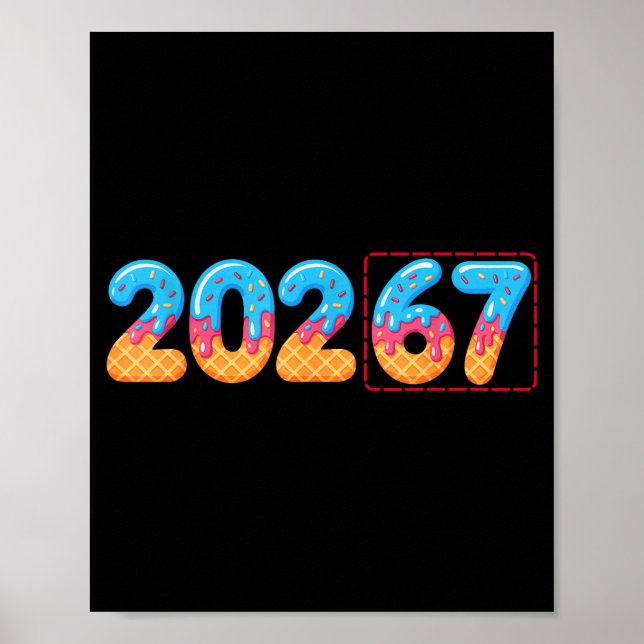 Funny Happy New Year 2026 20267 Ice Cream Drip 67  Poster (Front)