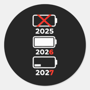 Funny Happy New Year 2026 2027 67 Meme Six Seven Classic Round Sticker