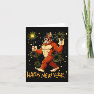 Funny Happy New Year 2026 Bigfoot Lovers New Years Card
