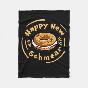 Funny Happy New Year Bagel & Schmear Jewish Br Fleece Blanket