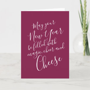 Funny Happy New Year Script Typography Card