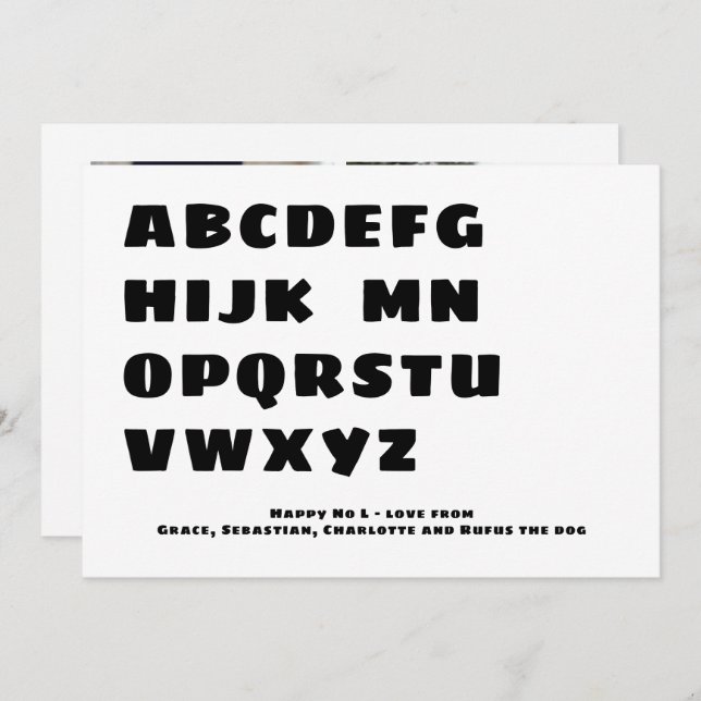 Funny Happy No L (Noel) Photo Personalised Card (Front/Back)