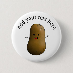 Funny Happy Potato Personalised 6 Cm Round Badge