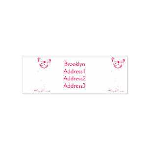 Funny happy pug dog cartoon illustration self-inking stamp