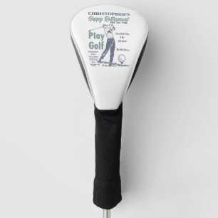 Funny Happy Retirement Golfer Theme Retro Golf Head Cover